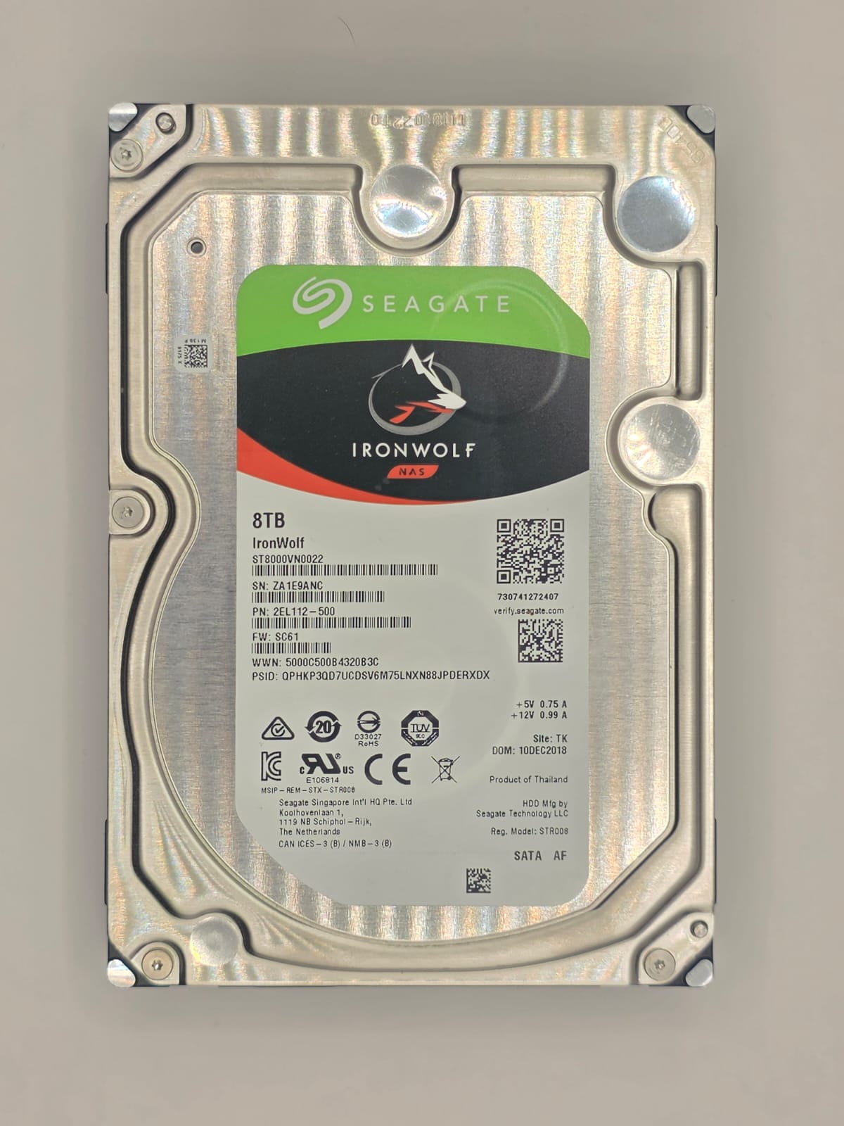 Seagate IronWolf NAS 8TB 3.5" HDD SATA 7200 RPM — 2CL12F-500