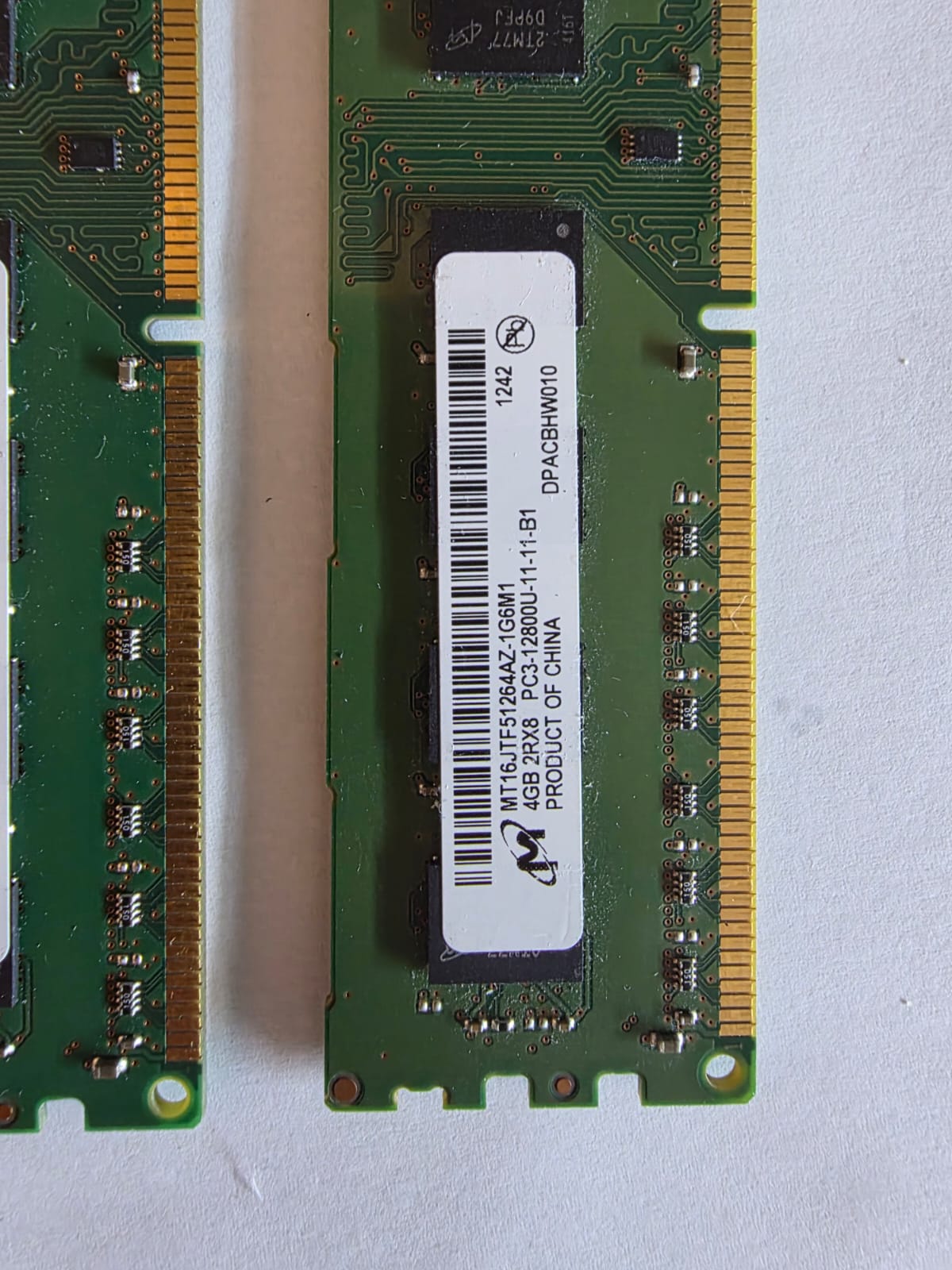 Kit RAM DDR3 8 Go (2×4 Go) Micron 1600 MHz - MT16JTF51264AZ-1G6M1