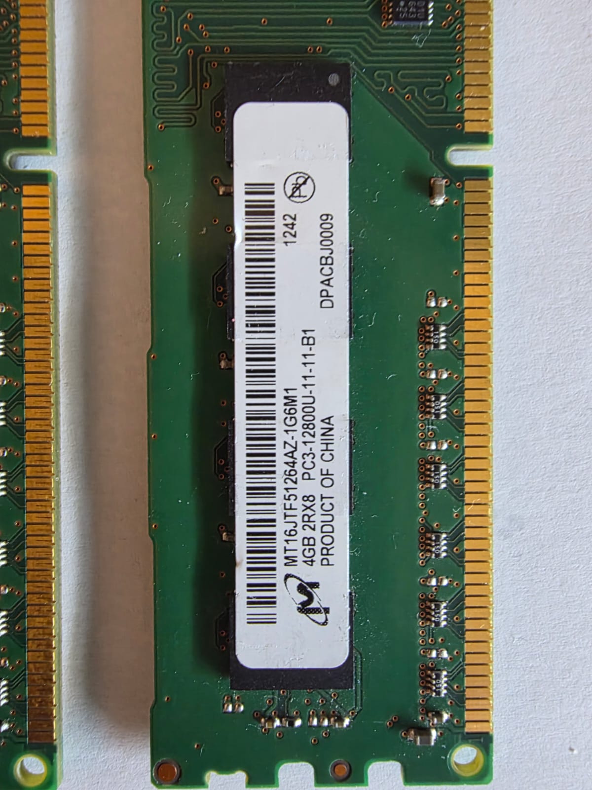Kit RAM DDR3 8 Go (2×4 Go) Micron 1600 MHz - MT16JTF51264AZ-1G6M1