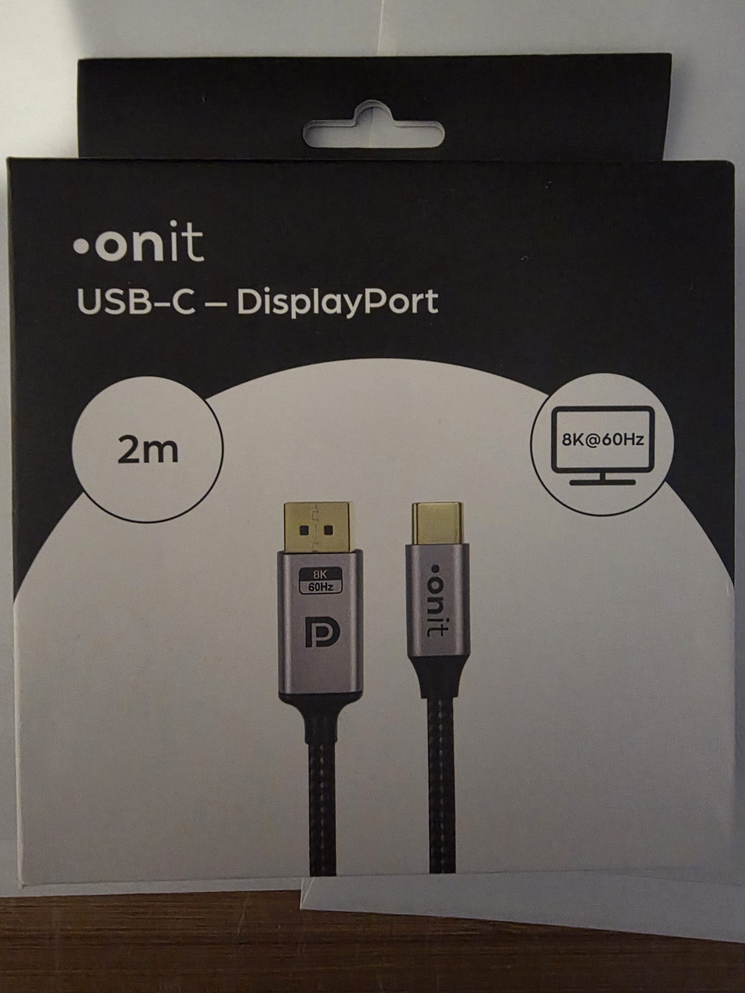 onit F01629 Cable USB-C vers DisplayPort 8K 60Hz 2m tresse nylon — vue 2