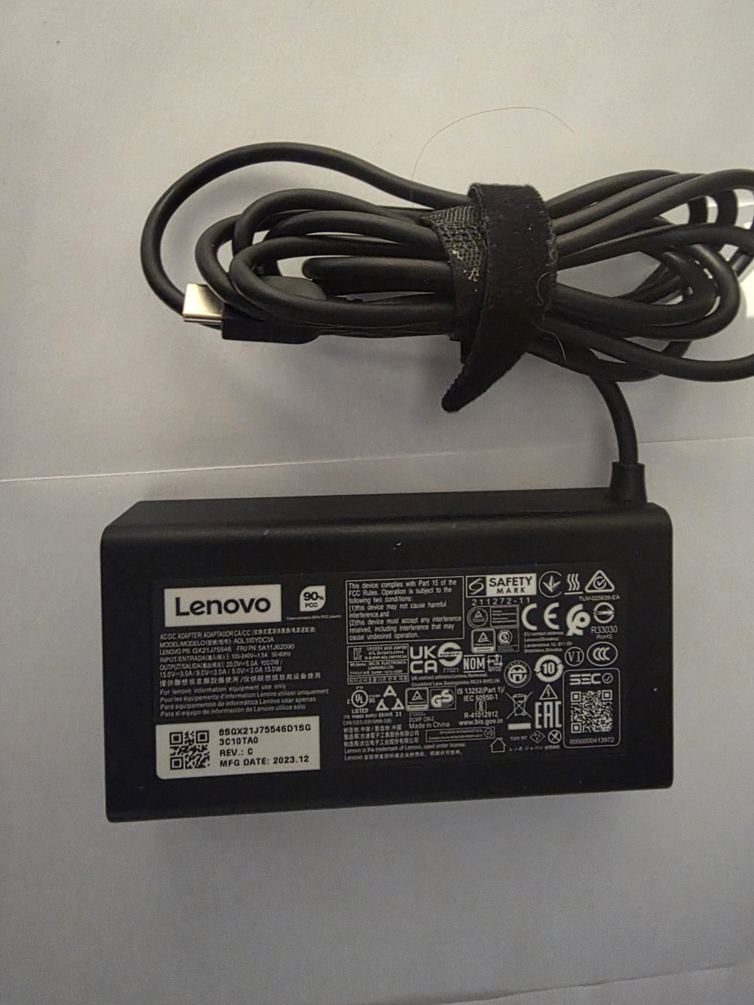 Lenovo ADL100YDC3A Chargeur 100W USB-C GX21J75546 5A11J62090 Adaptateur secteur laptop — vue 2